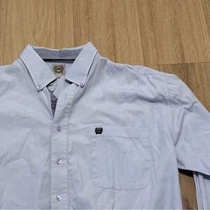 Cinch Light Blue Men's Button-Down with Chest Pocket size XL